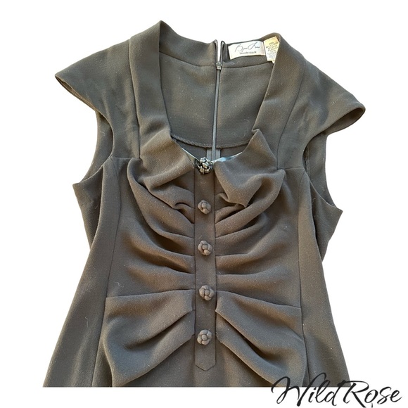 BYRON LARS Black Salsa Fishtail Designer Dress SZ 8 - Picture 3 of 10